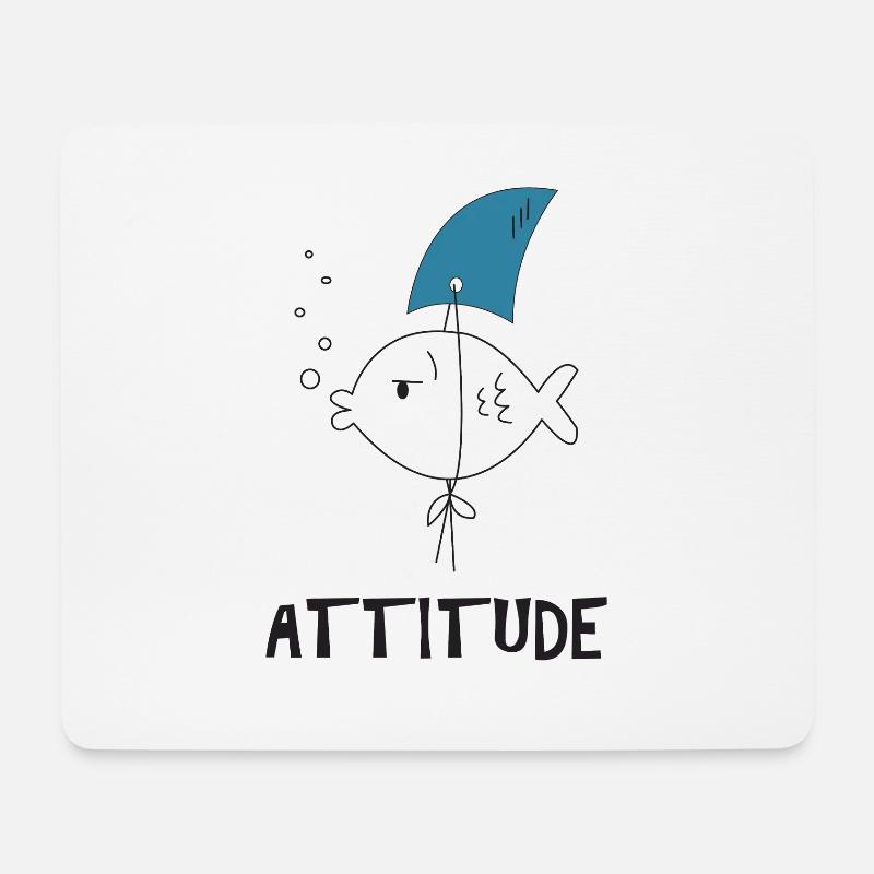 Fisch Hai positive Einstellung Flosse Goldfisch - Mousepad (Querformat) - Weiß