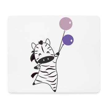 Zebra Ballon fliegt oben lustige Tiere für Kinder - Mousepad (Querformat) - Weiß - Vorne