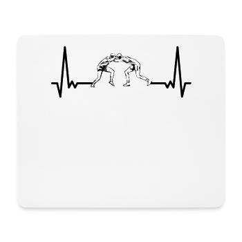 ECG Wrestling Heartbeat Wrestler Heartline Wrestling - Mouse Pad (horizontal) - white - Front