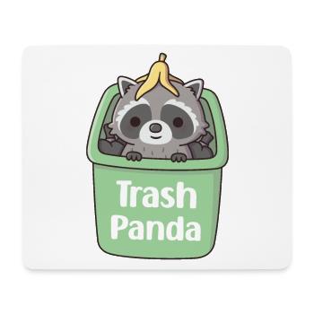 Cute Raccoon With Banana Peel In Garbage Bin - Mouse Pad (horizontal) - white - Front