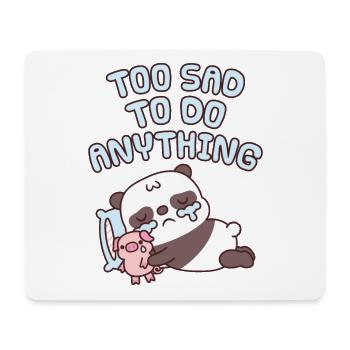 Cute Crying Panda Too Sad To Do Anything - Mouse Pad (horizontal) - white - Front
