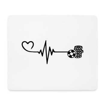 Poker chip pulse heart love - Tapis de souris (format paysage) - blanc - Devant