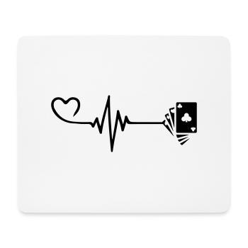 Card Poker Pulse Heart Love - Tapis de souris (format paysage) - blanc - Devant