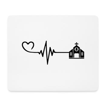 Église Pulse Coeur Amour Foi - Tapis de souris (format paysage) - blanc - Devant