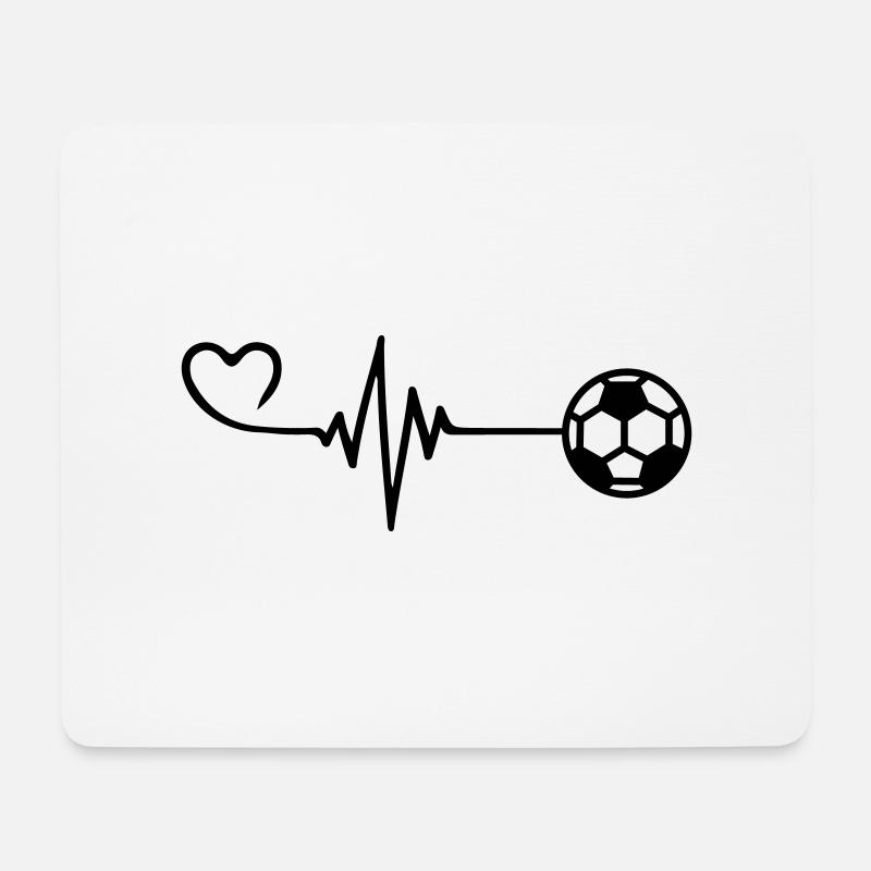 Fußball Herz Puls Herzschlag - Mousepad (Querformat) - Weiß