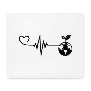 Planète Terre Pulse Heart Love - Tapis de souris (format paysage) - blanc - Devant