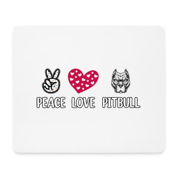 Paix amour pitbull - Tapis de souris (format paysage) - blanc - Devant