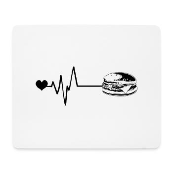 Burger Puls Herz Liebe - Mousepad (Querformat) - Weiß - Vorne