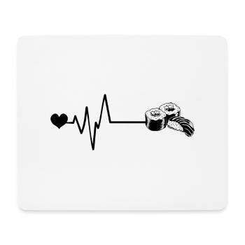 Steak Herzschlag Puls - Mousepad (Querformat) - Weiß - Vorne
