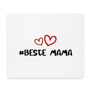 Beste Mama Herz Liebe - Mousepad (Querformat) - Weiß - Vorne