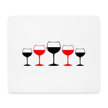 Verre à vin rouge symbole de vin - Tapis de souris (format paysage) - blanc - Devant