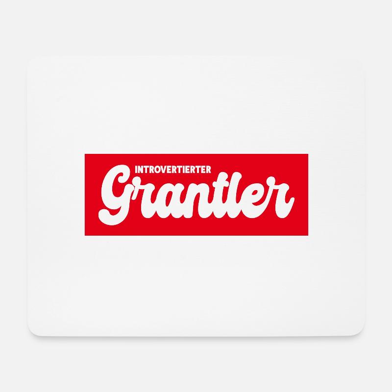 Introvertierter Grantler - Mousepad (Querformat) - Weiß