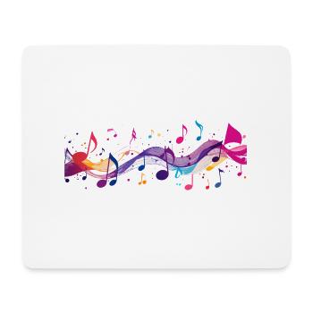 Bunte Notenströme Musik Instrumente Noten Klang - Mousepad (Querformat) - Weiß - Vorne