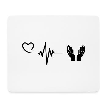 Faith Pulse Heart Love - Tapis de souris (format paysage) - blanc - Devant