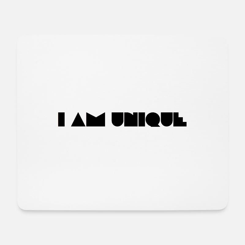 I AM UNIQUE black full - Mousepad (Querformat) - Weiß