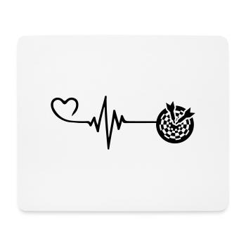 Darts Symbol Herz Puls Herzschlag - Mousepad (Querformat) - Weiß - Vorne