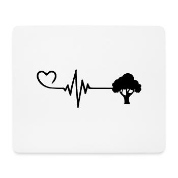 Tree Pulse Heart Love - Mouse Pad (horizontal) - white - Front
