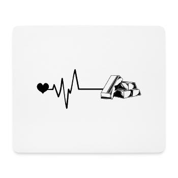 Impulsion d’or Coeur Amour - Tapis de souris (format paysage) - blanc - Devant