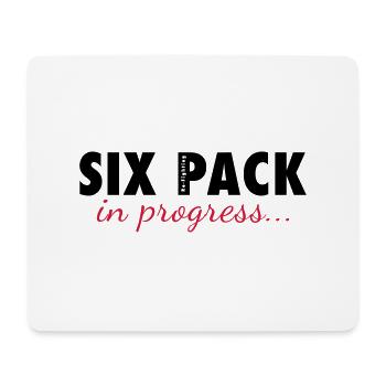 SIX PACK in progress - Funny Workout Motivation - Mousepad (Querformat) - Weiß - Vorne