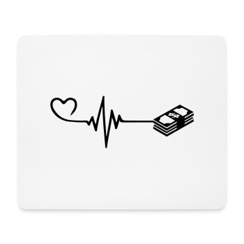 Geld Herzschlag - Mousepad (Querformat) - Weiß - Vorne