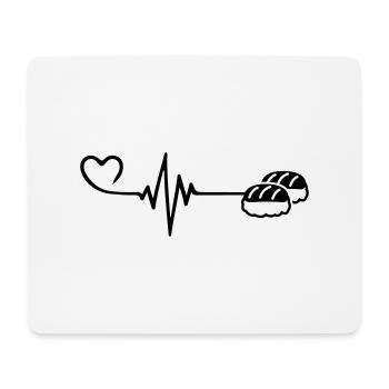 Sushi Puls Herz Liebe - Mousepad (Querformat) - Weiß - Vorne