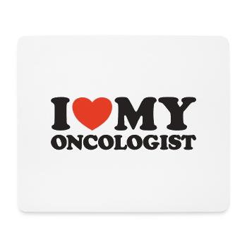 I love my Oncologist Herz Shirt - Mousepad (Querformat) - Weiß - Vorne