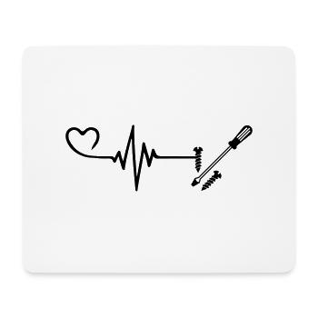 Schraubenzieher Herz Puls Herzschlag - Mousepad (Querformat) - Weiß - Vorne