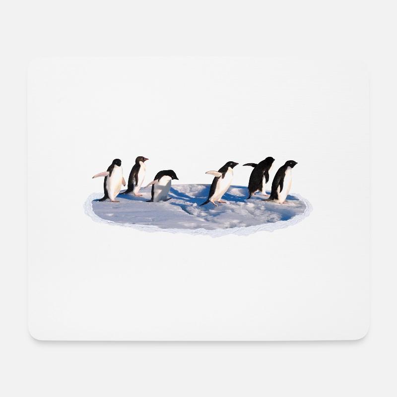Pinguine auf einer Eisscholle Pinguin - Mousepad (Querformat) - Weiß