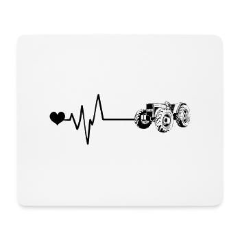 Traktor Puls Herz Liebe - Mousepad (Querformat) - Weiß - Vorne