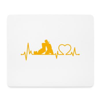 Brazilian Jiu-Jitsu Herzschlag - Mousepad (Querformat) - Weiß - Vorne