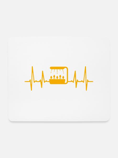 Hydroponik Herzschlag - Mousepad (Querformat) - Weiß
