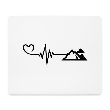 Mountains Pulse Heart - Mouse Pad (horizontal) - white - Front