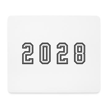 2028 Jahr Zahl - Mousepad (Querformat) - Weiß - Vorne