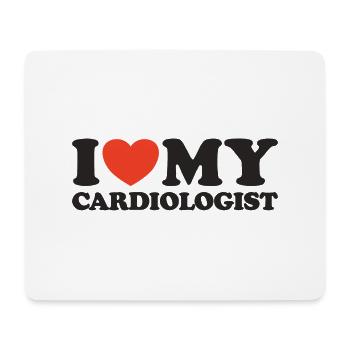 J’adore ma chemise cardiologue coeur - Tapis de souris (format paysage) - blanc - Devant