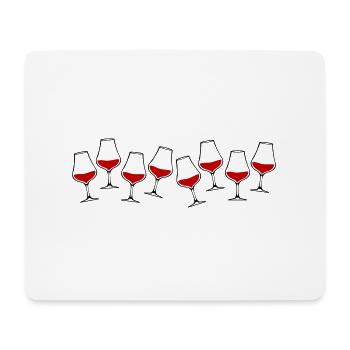 Verre de symbole de vin - Tapis de souris (format paysage) - blanc - Devant