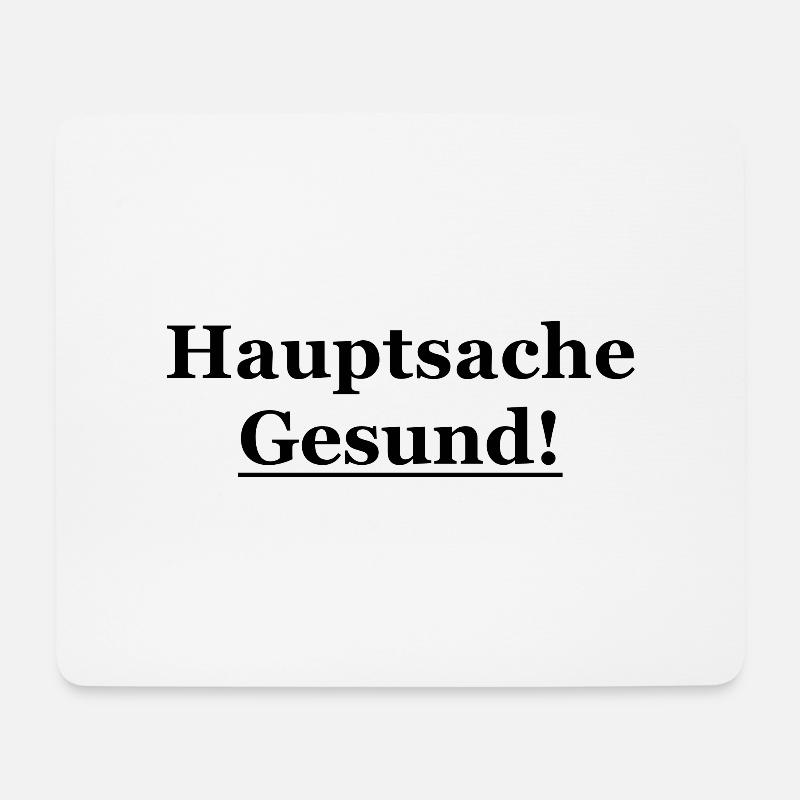 the main thing is healthy black - Mouse Pad (horizontal) - white