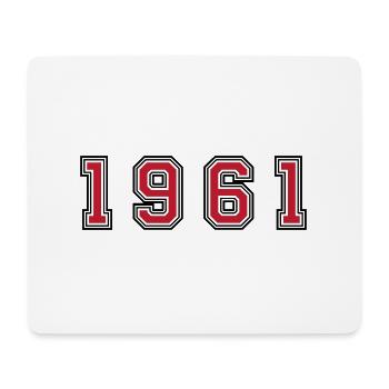 1961 year number - Mouse Pad (horizontal) - white - Front