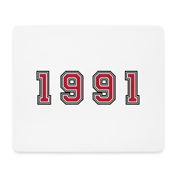 1991 Jahr Zahl - Mousepad (Querformat) - Weiß - Vorne