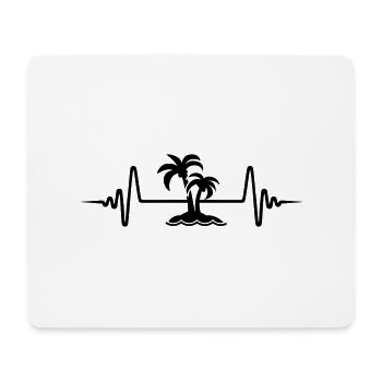 palme insel Puls - Mousepad (Querformat) - Weiß - Vorne
