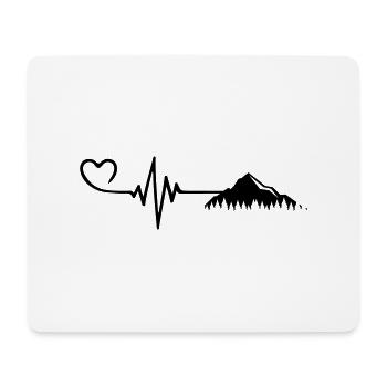 Battements de cœur en montagne - Tapis de souris (format paysage) - blanc - Devant