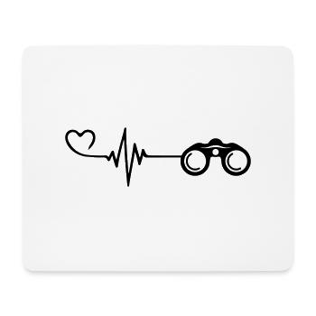 Fernglas Liebe Puls Herz - Mousepad (Querformat) - Weiß - Vorne