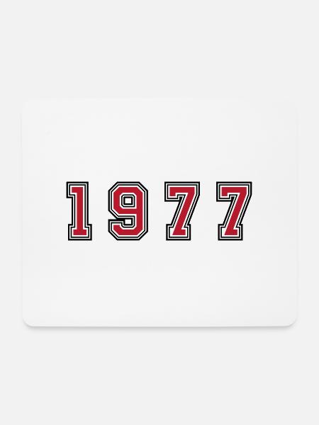 1977 Jahr Zahl - Mousepad (Querformat) - Weiß