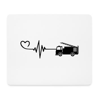 Pompier Pulse Heart Love - Tapis de souris (format paysage) - blanc - Devant