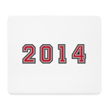 2014 Jahr Zahl - Mousepad (Querformat) - Weiß - Vorne