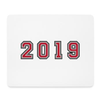 2019 year number - Mouse Pad (horizontal) - white - Front