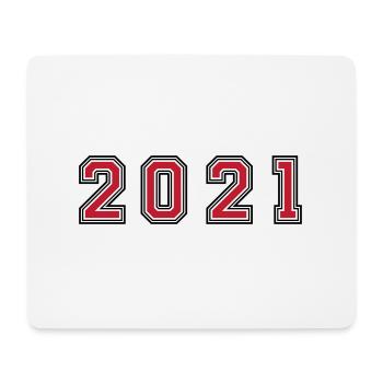 2021 Jahr Zahl - Mousepad (Querformat) - Weiß - Vorne