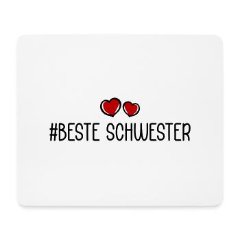 Beste Schwester Herzen Liebe - Mousepad (Querformat) - Weiß - Vorne