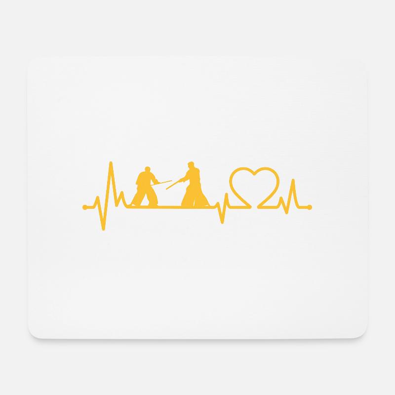 Aikido Herzschlag - Mousepad (Querformat) - Weiß