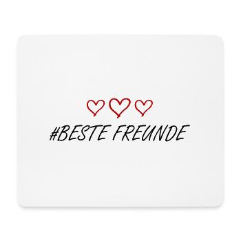 Amitié Meilleurs amis Coeur Amour - Tapis de souris (format paysage) - blanc - Devant