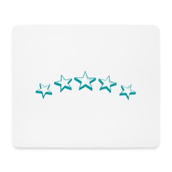 Sterne türkis - Mousepad (Querformat) - Weiß - Vorne